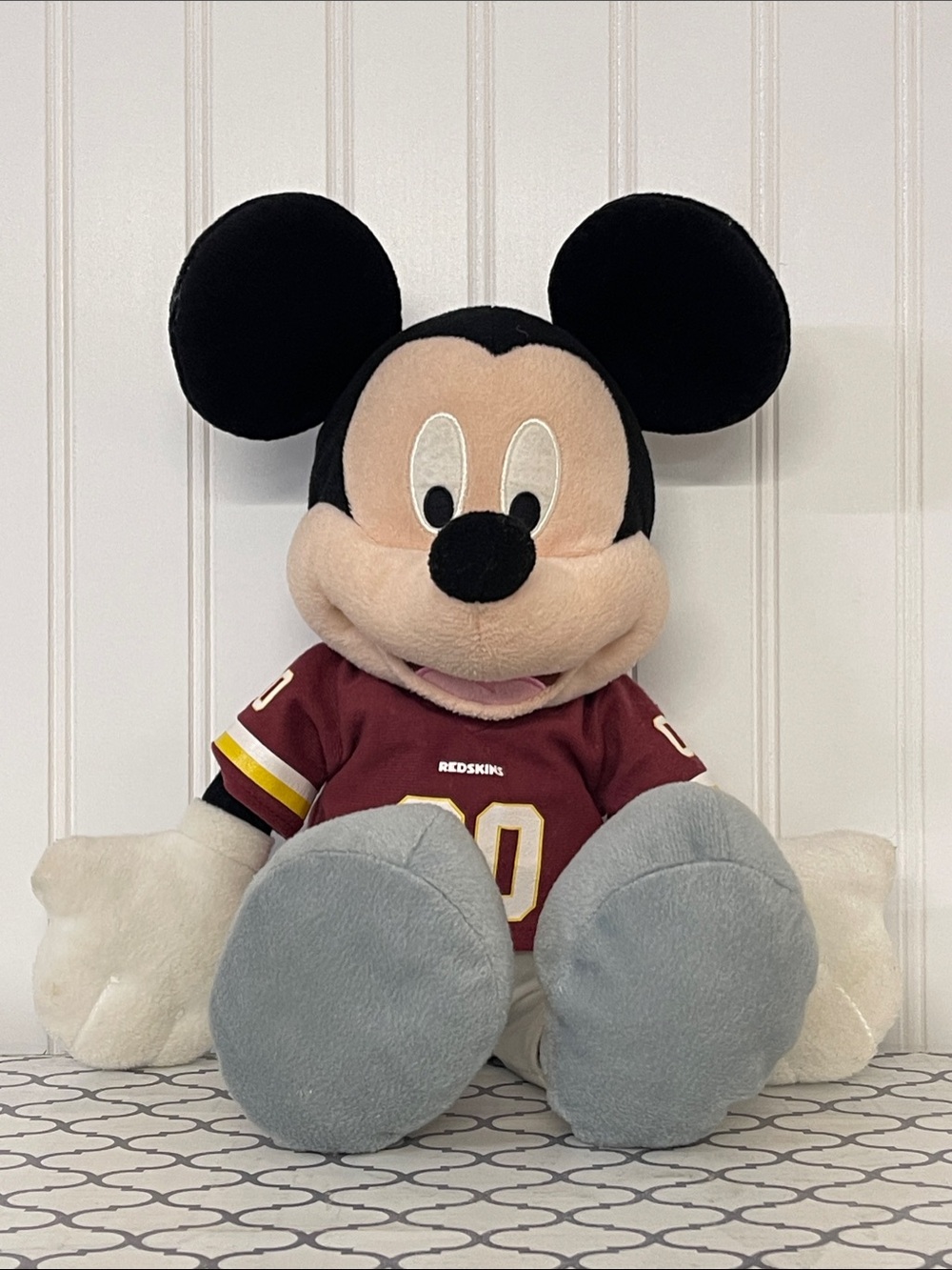 Mickey Mouse Plush Redskins Jersey, Vintage